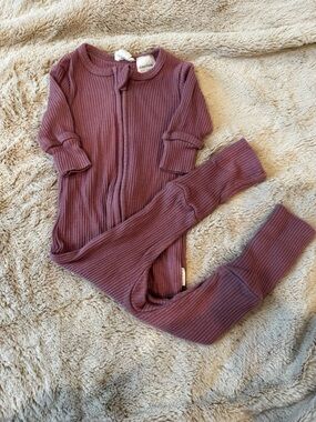 Jamie Kay Ribbed Footless Pajamas in Mauve